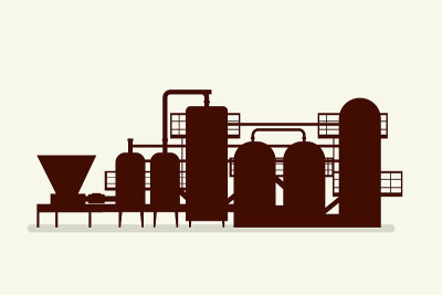Brewery equipment silhouette