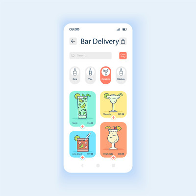 Shipping bar订单白天模式智能手机接口矢量模板