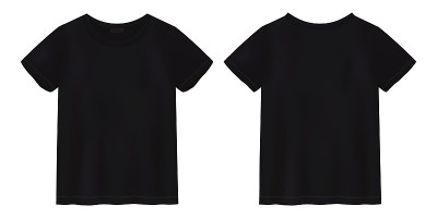 中性的黑色t恤模拟。t恤设计模板。