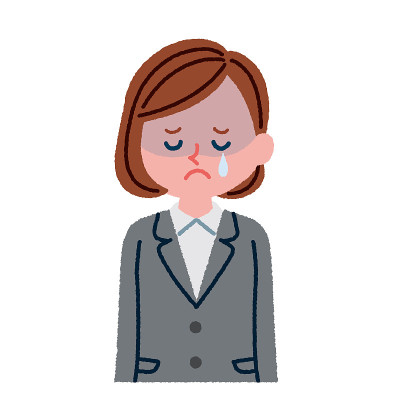 一个穿着西装的可怜女人的插图