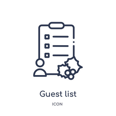 Linear guest list icon from Christmas outline coll