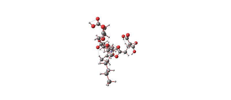 伏马菌素分子结构孤立于白色