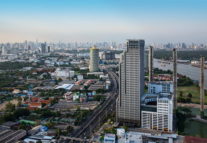 现代城市城市天际线，曼谷，泰国。