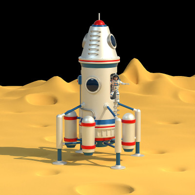 宇航员在月球表面的太空着陆器