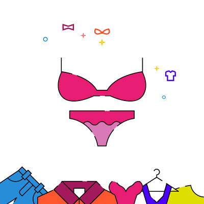 Bra and panties filled line icon, garments simple 