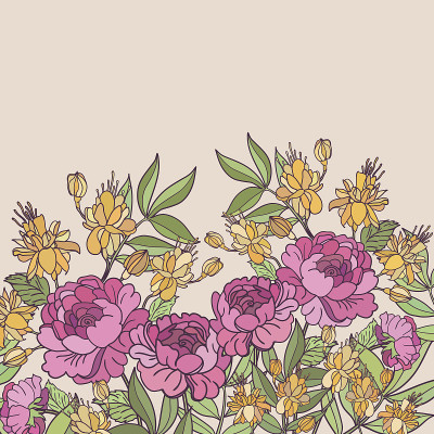 向量抽象花背景与文本的地方