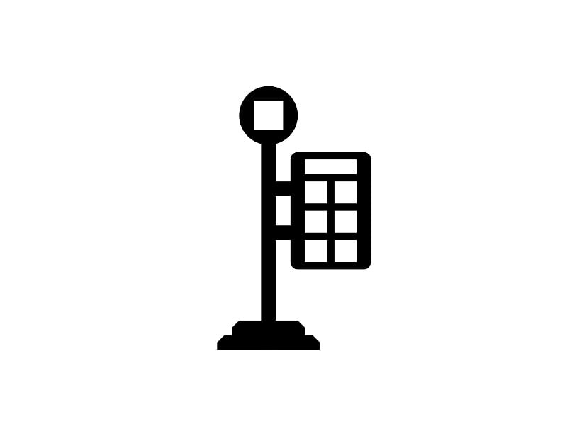 Bus Stop Flat Vector Icon. Isolated Bus Station Ro