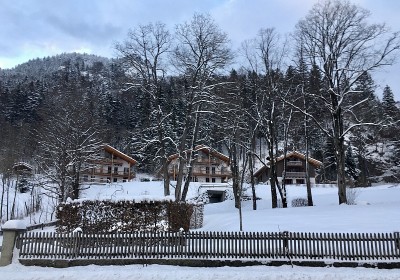 漫步在上巴伐利亚白雪覆盖的小路上。