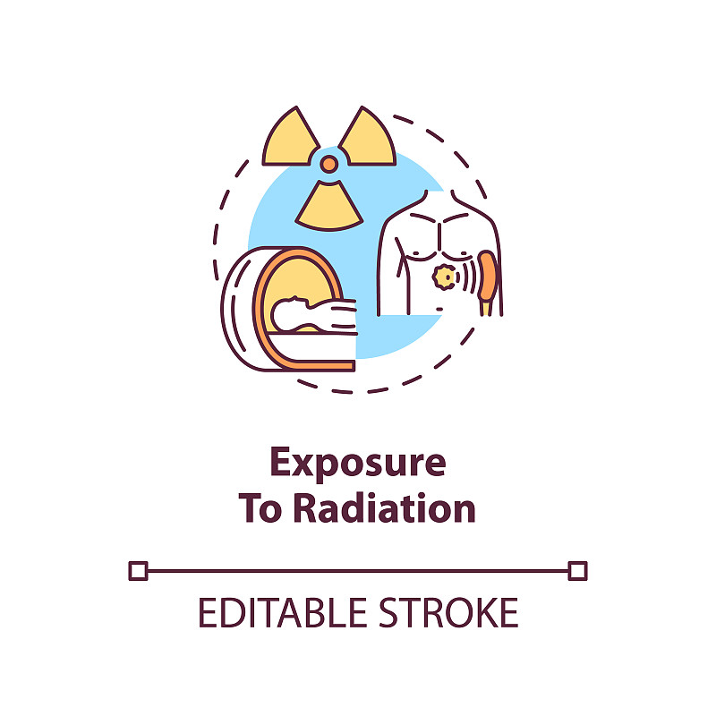 Exposure to radiation concept icon