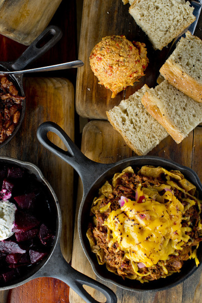 Barbecue side dishes. Baked beans, potato salad, c