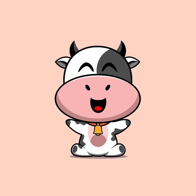 插图可爱的小牛矢量设计