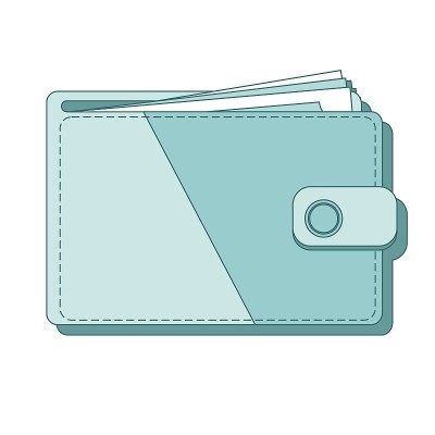 Wallet with dollars icon
