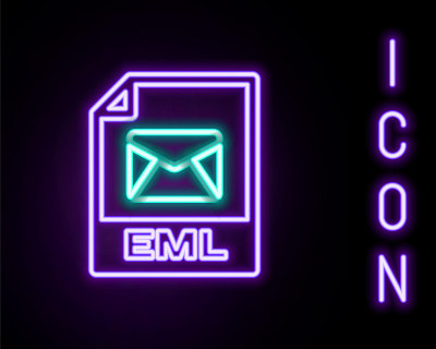 Glowing neon line EML file document. Download eml 