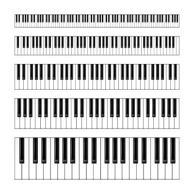 Realistic piano keys set. Musical instrument keybo