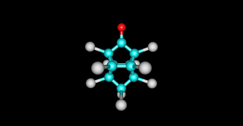 Kepone分子结构孤立在黑色上