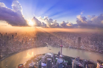 上海中心大厦日落