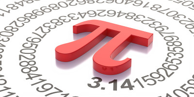 圆周率符号和数字。希腊字母，数学符号和十进制序列。三维演示