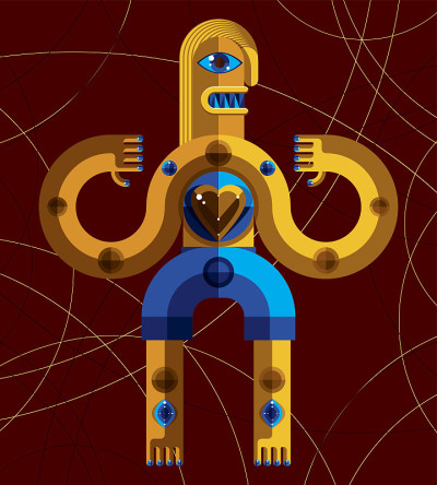现代主义色彩矢量插画风格