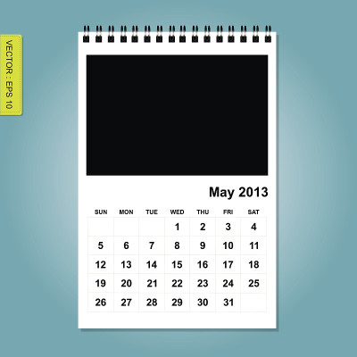 2013年5月日历矢量