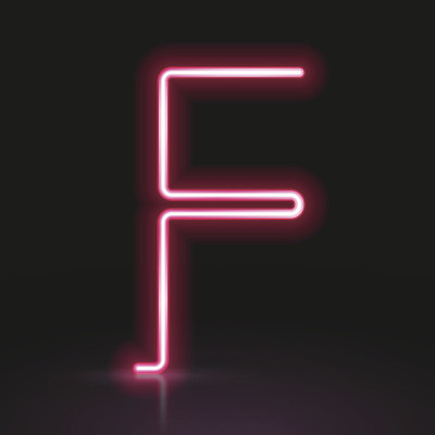 3d红色霓虹灯字母F