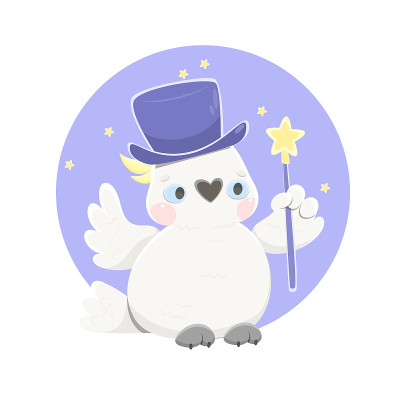 鹦鹉是一个魔术师。