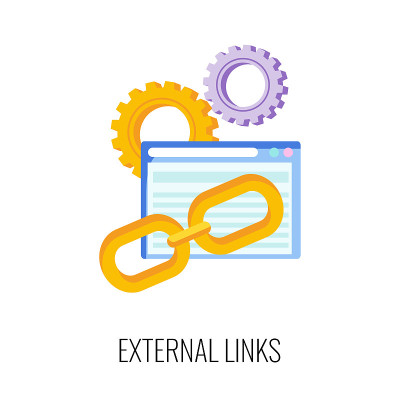 External link flat icon. SEO, increase the quantit