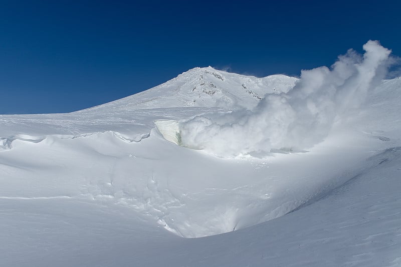 北海道大悦山的冬季景色。