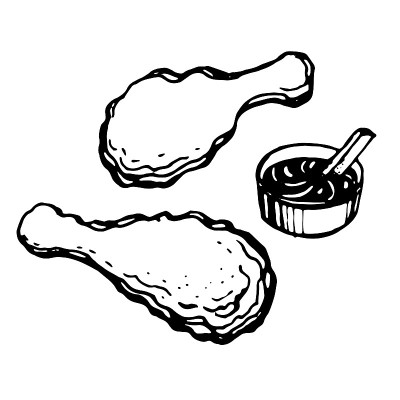 炸鸡腿酱，透明背景矢量