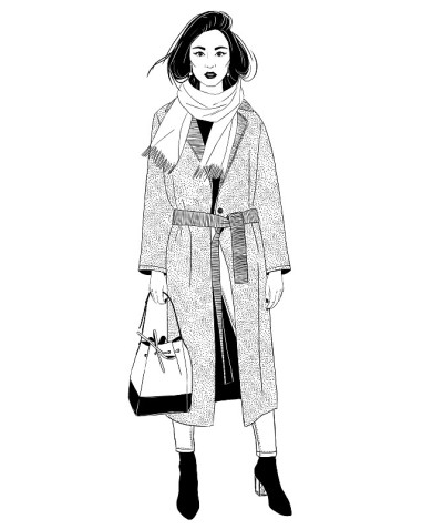 黑白时尚插画