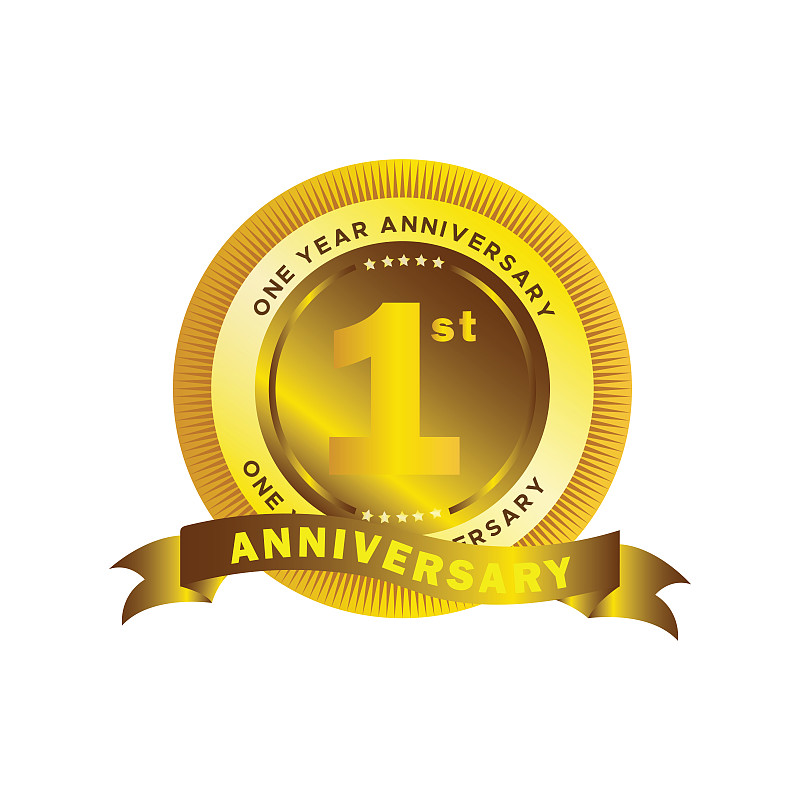 用戒指和丝带庆祝金婚一周年