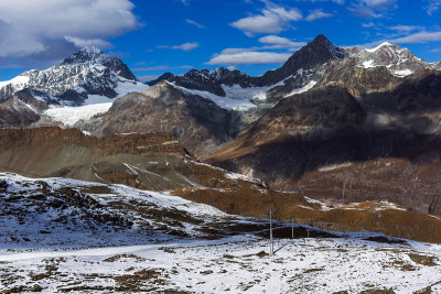 令人惊叹的冬季全景瑞士阿尔卑斯山，瑞士