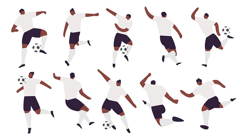 Soccer Players Action. Football Vector Sport Set