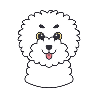 一个法国贵宾犬品种矢量孤立的化身