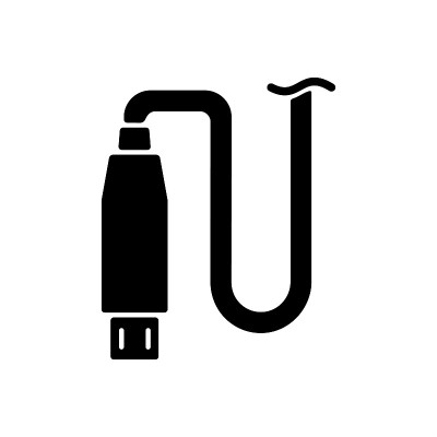 Micro USB输出黑色字形手动标签图标