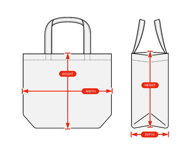 服装尺寸图矢量图(手提袋)