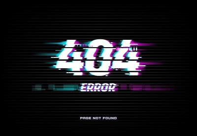 页面未找到404错误，屏幕矢量出现故障