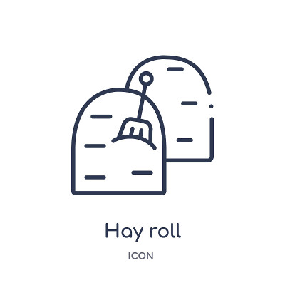Linear hay roll icon from Agriculture farming and 
