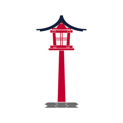 日本灯笼公牛的图标孤立在白色的背景