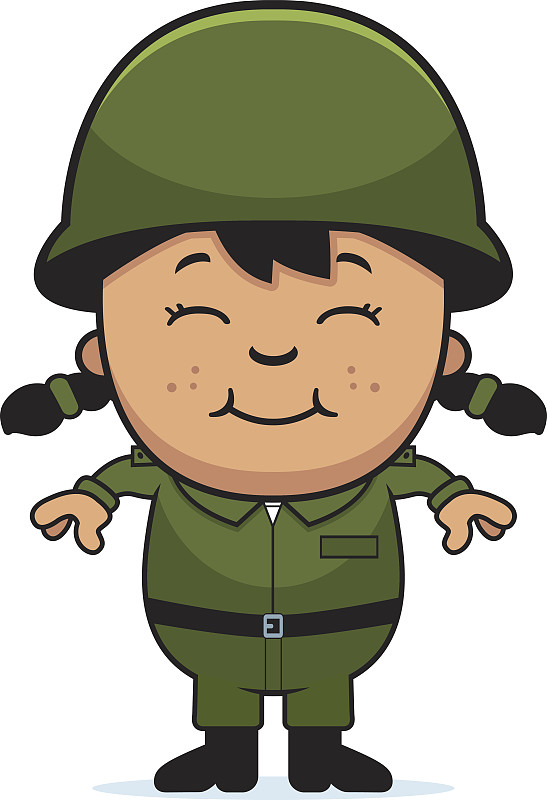 军队士兵的女孩