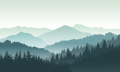 美丽的山的风景。