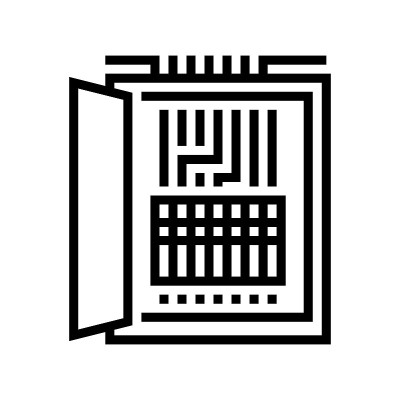 电气保险丝盒线图标矢量插图