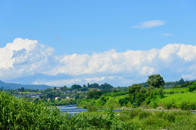 日本长野的天龙河与饭田饭田景观