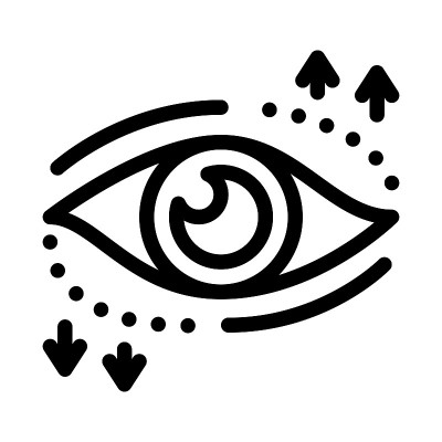 眉下手术图标矢量轮廓插图