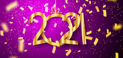 新年快乐。在2021年开始。三维演示