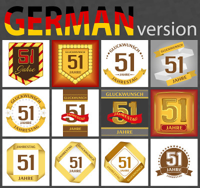 German set of number 51 templates