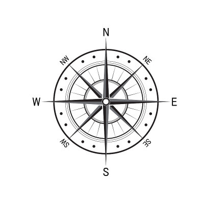 指南针标志矢量模板插图