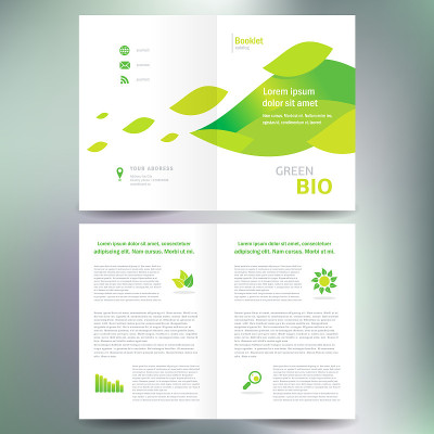 Booklet catalog brochure folder bio eco green leaf