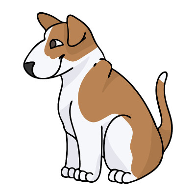 可爱的卡通斗牛犬小狗矢量剪贴画。纯种犬舍犬品种为犬舍俱乐部。纯种家犬训练为宠物馆插图吉祥物。孤立的犬