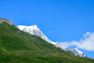 勃朗峰的景观。