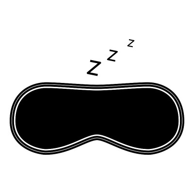 遮罩睡眠图标黑色插图平面风格简单的图像